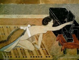 Fille japonaise avec un miroir noir