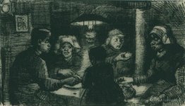 Cinq personnes à un repas