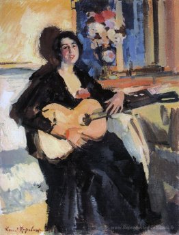 Dame avec une guitare