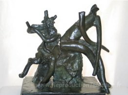 Nymphe et satyre