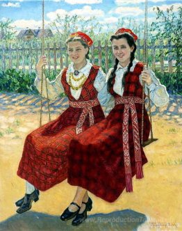 Deux filles sur un swing
