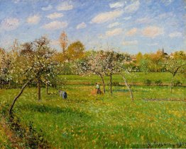 Matin de printemps, nuageux, Eragny
