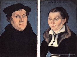 Diptych avec les portraits de Martin Luther et de sa femme