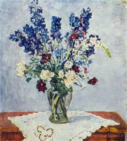 Delphinium et rose