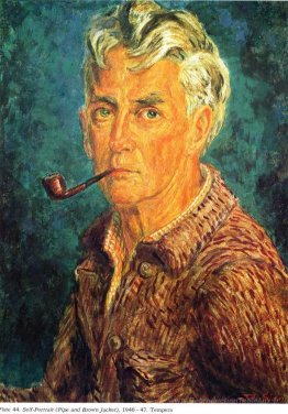 Autoportrait (pipe et veste marron)