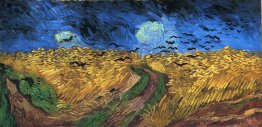Wheatfield avec corbeaux