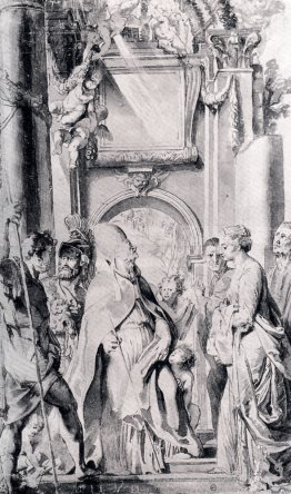 Saint Grégoire avec Saints Domitilla, Maurus et Papianus