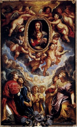 Vierge et enfant adoré par les anges
