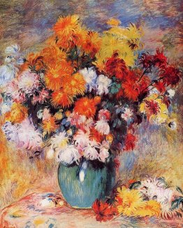 Vase de chrysanthemums