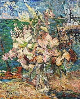 Nature morte avec les bateaux et l'écarne