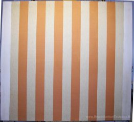Péinture acrylique blanche sur tissu rayé blanc et orange