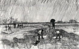 Cimetière sous la pluie