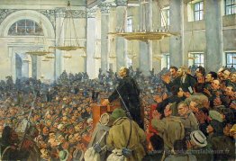 Première apparition de Lénine lors d'une réunion à Smolny, le Pe