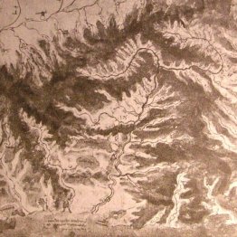Dessin topographique d'une vallée de la rivière