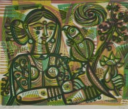 Femme avec perroquet
