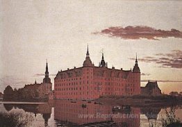 Palais Frederiksborg dans la lumière du soir