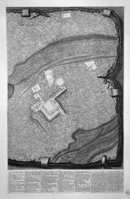 Plan des usines existantes dans la villa Adriana, avec un dévoue