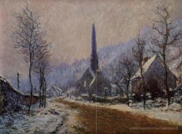 Église à Jeufosse, temps enneigé