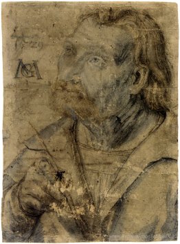 John l'apôtre (portrait de demi-longueur d'un homme avec un pinf