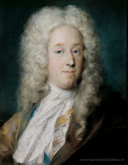 Un gentleman dans un manteau à motifs en or et un cap brun viole