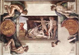 Plafond de la chapelle Sixtine: l'ivresse de Noé