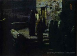 Christ et les disciples qui sortent dans le jardin de Gethsémani