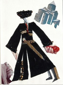 Le croquis du film "Demon". "La personne dans un manteau en feut