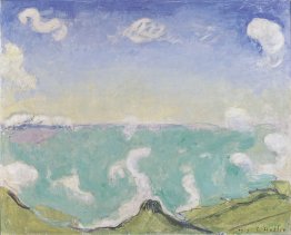 Paysage à Caux avec des nuages ​​croissants
