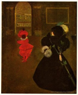 Femme masquée avec une souris blanche