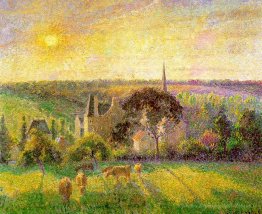 L'église et la ferme d'Eragny