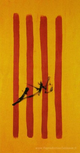 Le Dalinien Senyera (drapeau national catalonien)