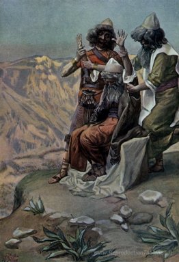 Moïse sur la montagne pendant la bataille, comme dans Exode