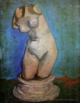 Stattuette en plâtre d'un torse féminin
