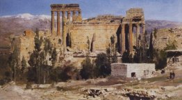 Baalbek. Ruines de la cathédrale de Jupiter et de la cathédrale