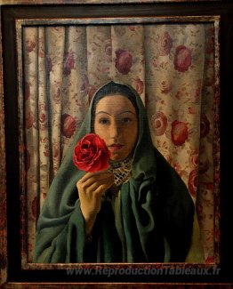 Dame avec des roses