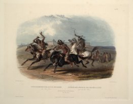 Course de chevaux des Indiens Sioux près de Fort Pierre, planche