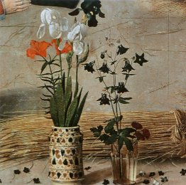 Fleur (détail du panneau central du retable de Portinari)