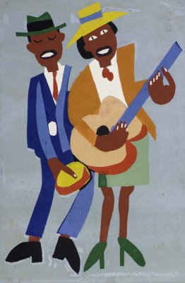 Chanteur aveugle (musiciens de rue)