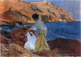 Clotilde et Elena sur les rochers de Javea