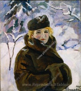 Portrait d'Anna Kondratyevna Reyhshtadt dans le fond d'un paysag