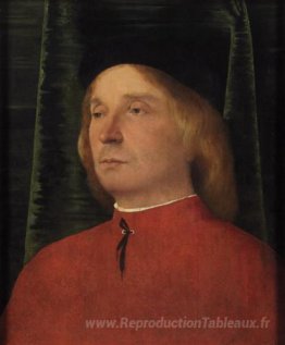 Portrait d'un jeune homme en vêtement rouge