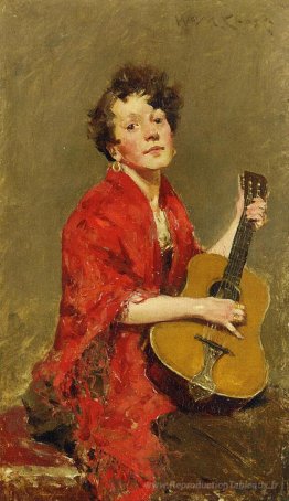 Fille avec de la guitare