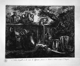 Pots d'argile et de verre trouvés à Pompéi