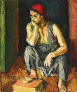 Odalisque avec écharpe rouge