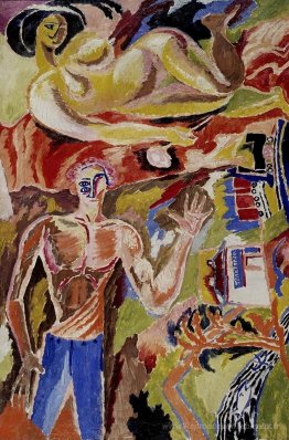 Portrait de Songbeater Futuriste Wassily Kamensky