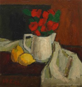 Composition avec des citrons et du coquelicot