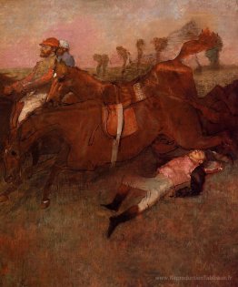 Scène du steeple - le jockey tombé