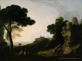 Paysage capriccio avec tombe des horatii et curiatii, et la vill