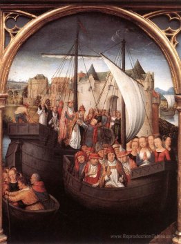 Le départ de Saint Ursula de Bâle, panneau du reliquaire de St.