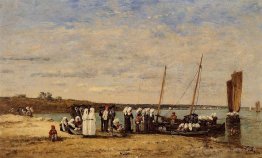 Pêcheurs de Kerhor recevant une bénédiction à Plougastel
